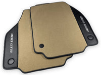 Beige Floor Mats For Ferrari 488 GTB 2016-2022 Carpets With Carbon Fiber - AutoWin