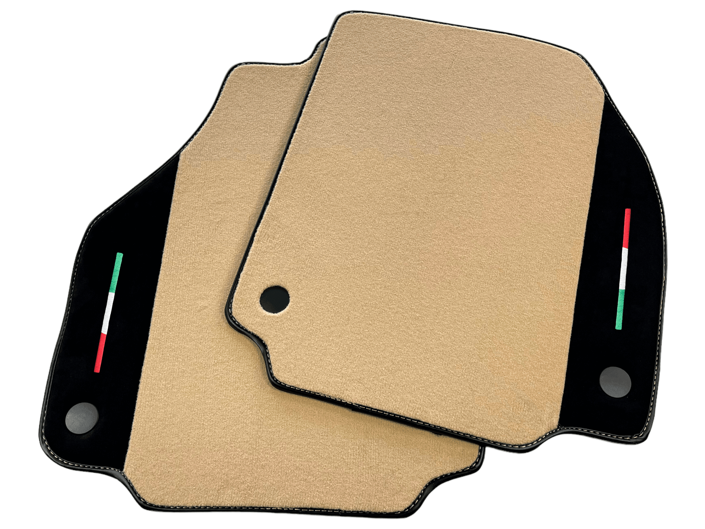 Beige Floor Mats For Ferrari 488 Pista Spider 2019-2021 With Alcantara Leather - AutoWin