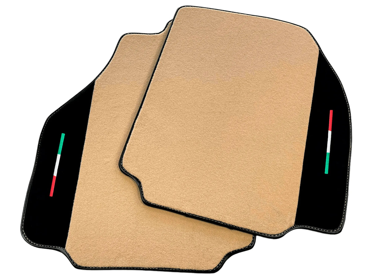 Beige Floor Mats For Ferrari 488 Pista Spider 2019-2021 With Alcantara Leather