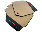 Beige Floor Mats For Ferrari 488 Pista Spider 2019-2021 With Carbon Fiber Leather - AutoWin