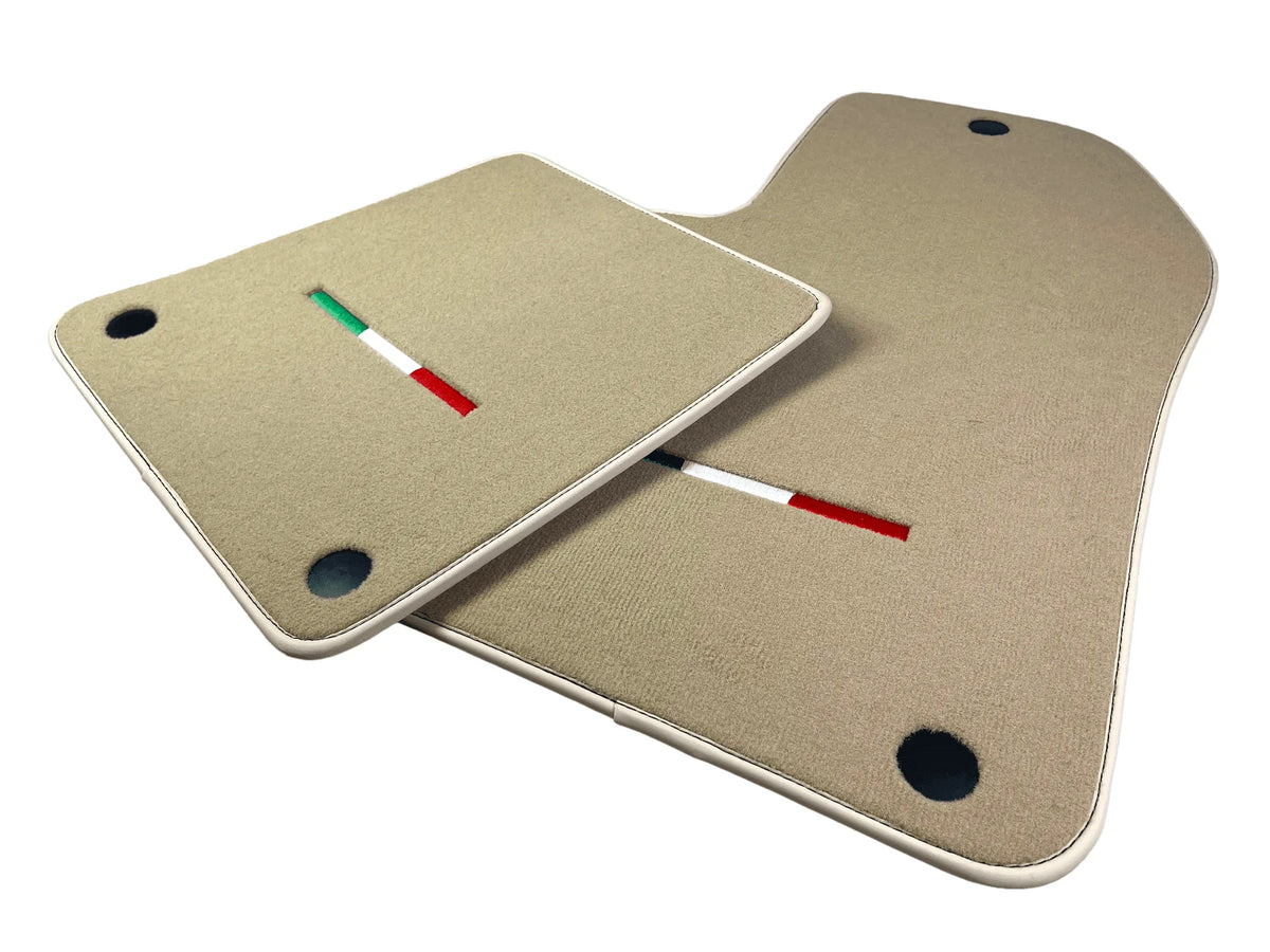 Beige Floor Mats For Ferrari 612 Scaglietti 2005-2011 Italian Edition - AutoWin