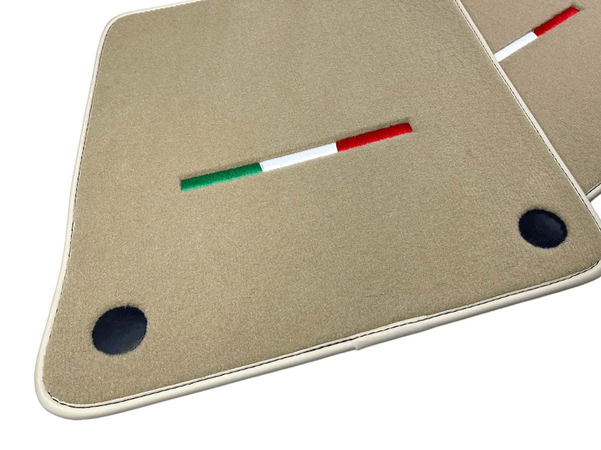 Beige Floor Mats For Ferrari 612 Scaglietti 2005-2011 Italian Edition - AutoWin