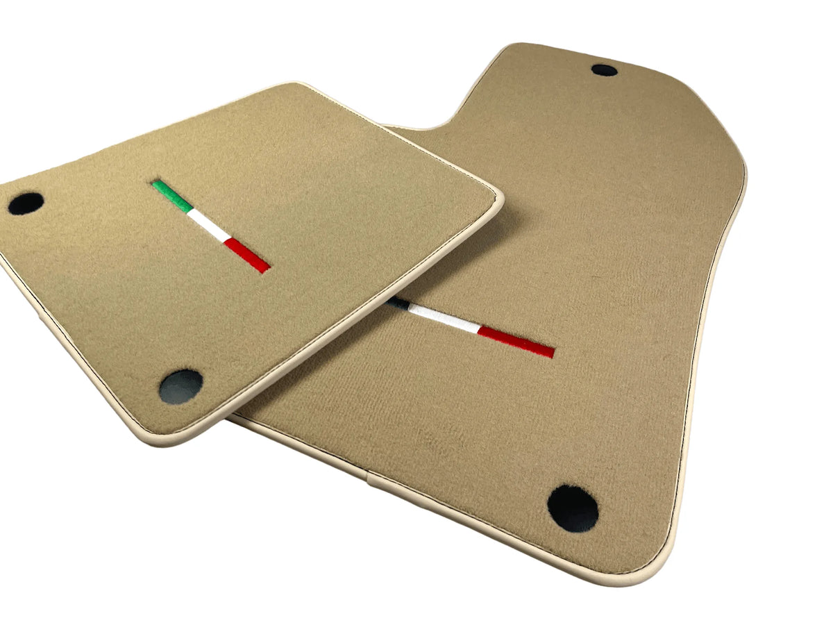 Beige Floor Mats For Ferrari 612 Scaglietti 2005-2011 Italian Edition - AutoWin