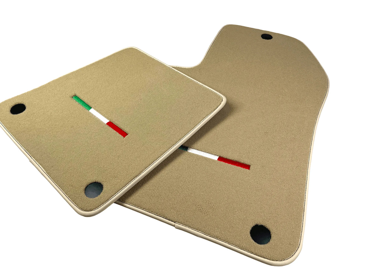 Beige Floor Mats For Ferrari 612 Scaglietti 2005-2011 Italian Edition - AutoWin