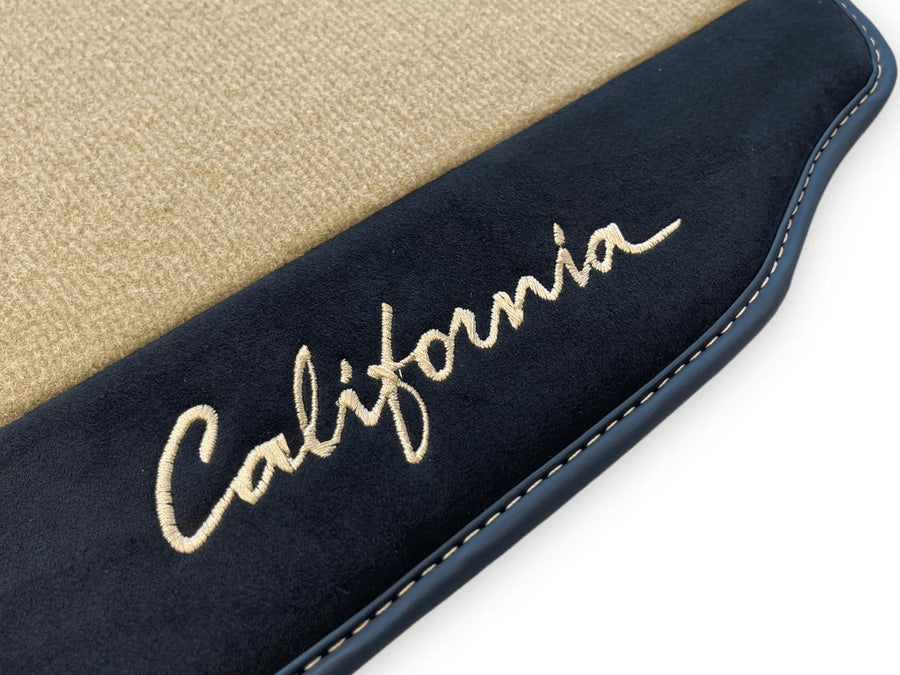 Beige Floor Mats For Ferrari California 2008-2014 With Alcantara - AutoWin