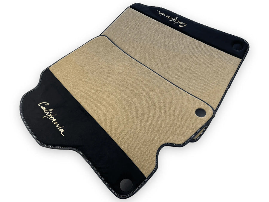 Beige Floor Mats For Ferrari California 2008-2014 With Alcantara - AutoWin