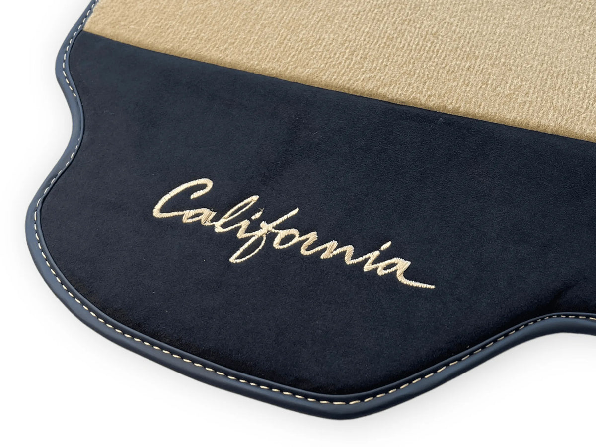 Beige Floor Mats For Ferrari California 2008-2014 With Alcantara - AutoWin