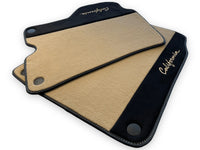 Beige Floor Mats For Ferrari California 2008-2014 With Alcantara - AutoWin