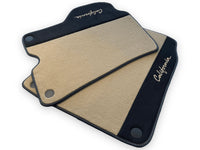 Beige Floor Mats For Ferrari California 2008-2014 With Alcantara - AutoWin