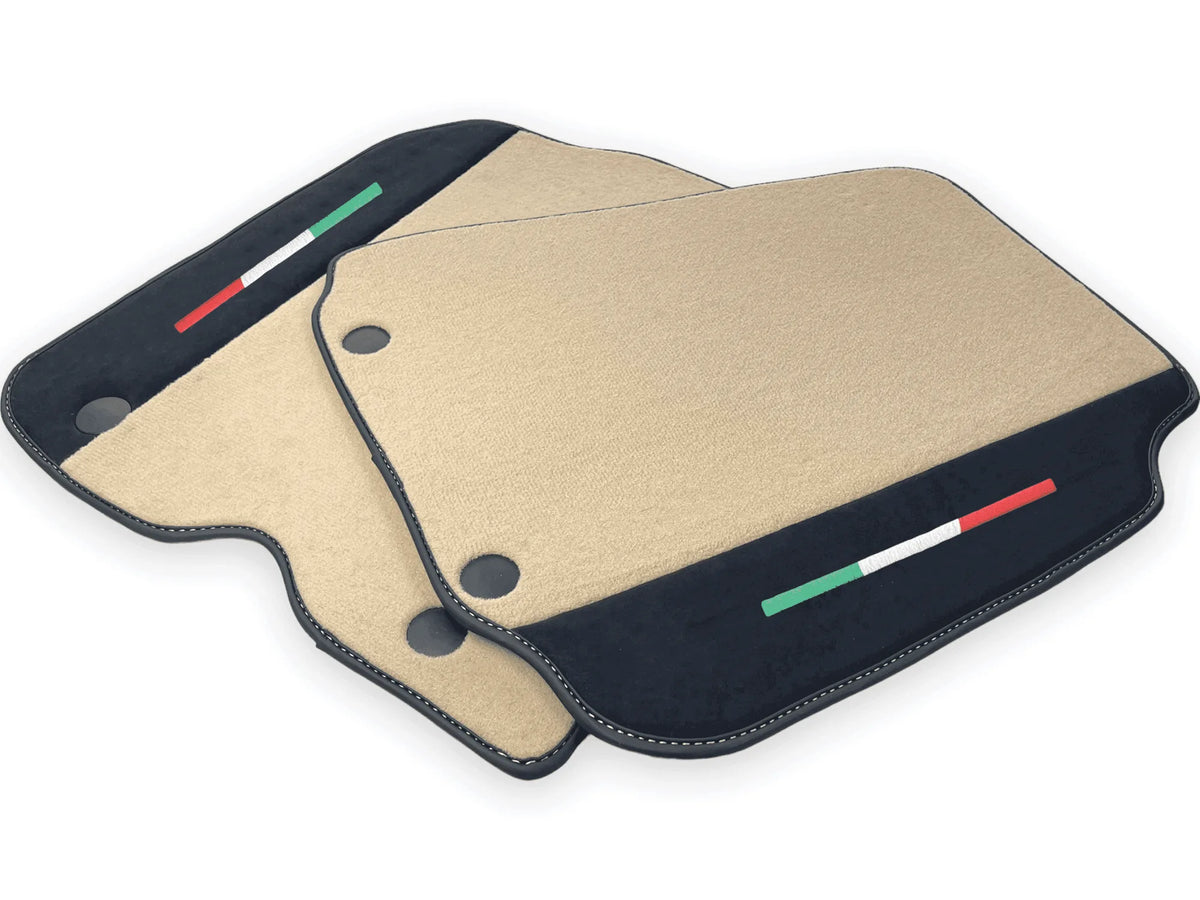 Beige Floor Mats For Ferrari F12 Berlinetta (2012-2022) With Alcantara Leather - AutoWin
