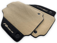 Beige Floor Mats For Ferrari F8 Tributo 2019-2022 With Alcantara Leather - AutoWin