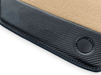 Beige Floor Mats For Ferrari F8 Tributo 2019-2022 With Carbon Leather - AutoWin