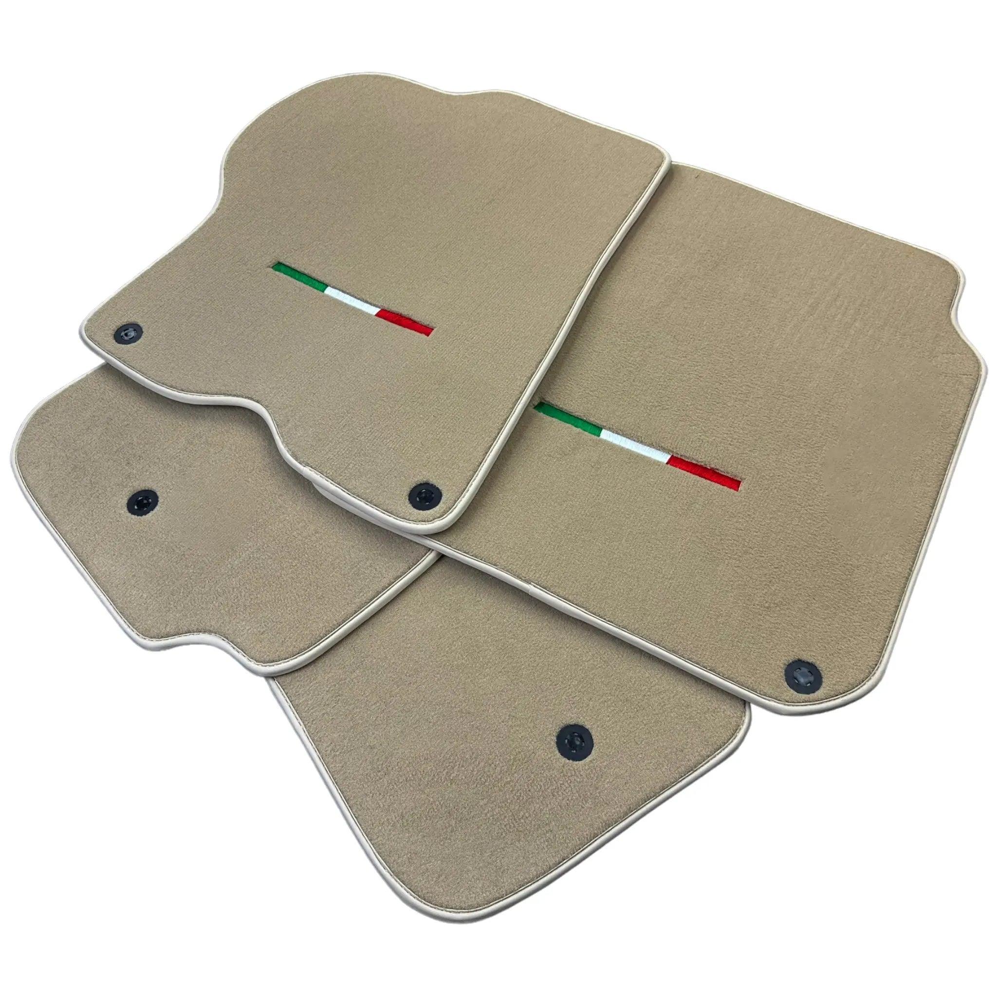 Beige Floor Mats for Ferrari GTC4 Lusso (2016-2023) Italian Edition - AutoWin