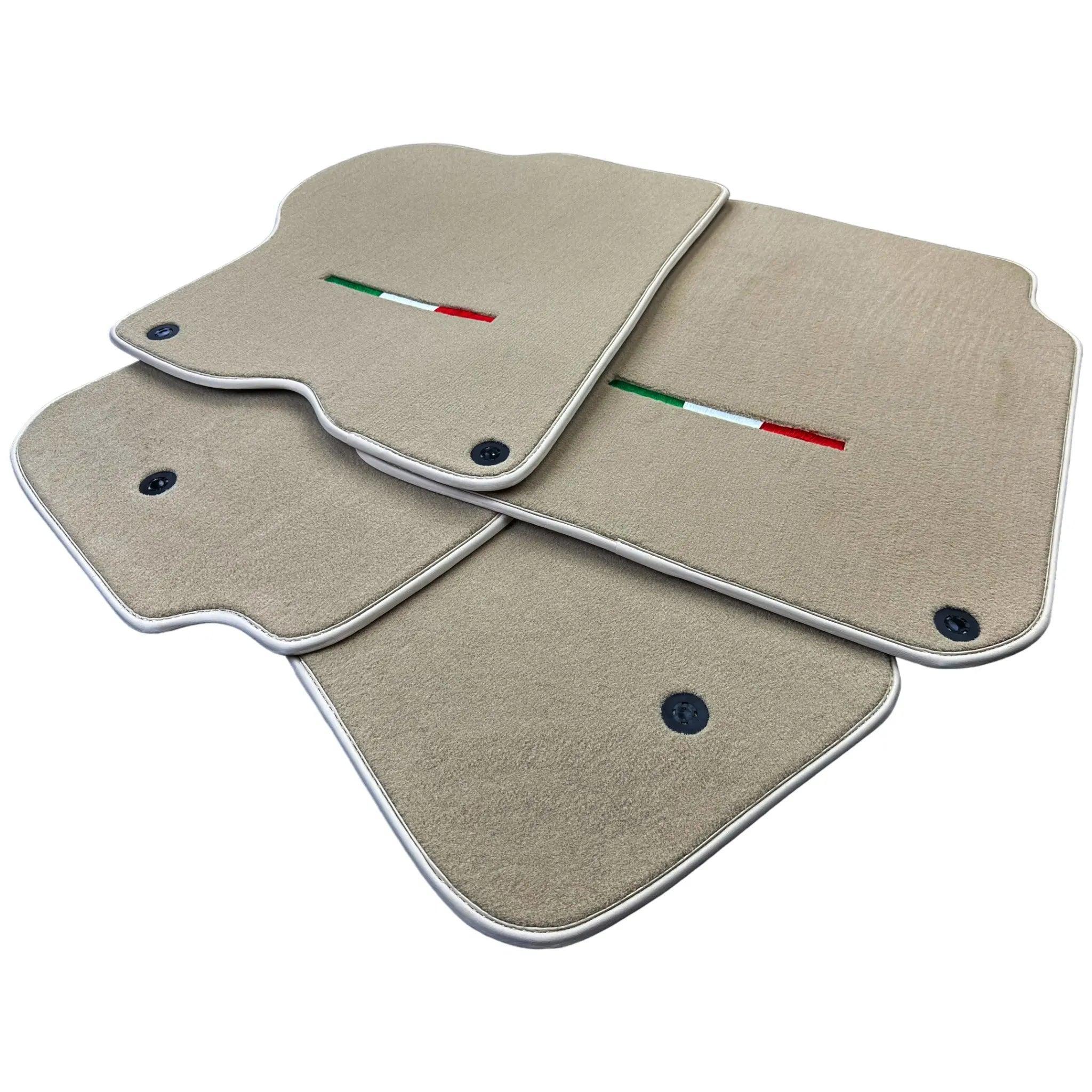 Beige Floor Mats for Ferrari GTC4 Lusso (2016-2023) Italian Edition - AutoWin