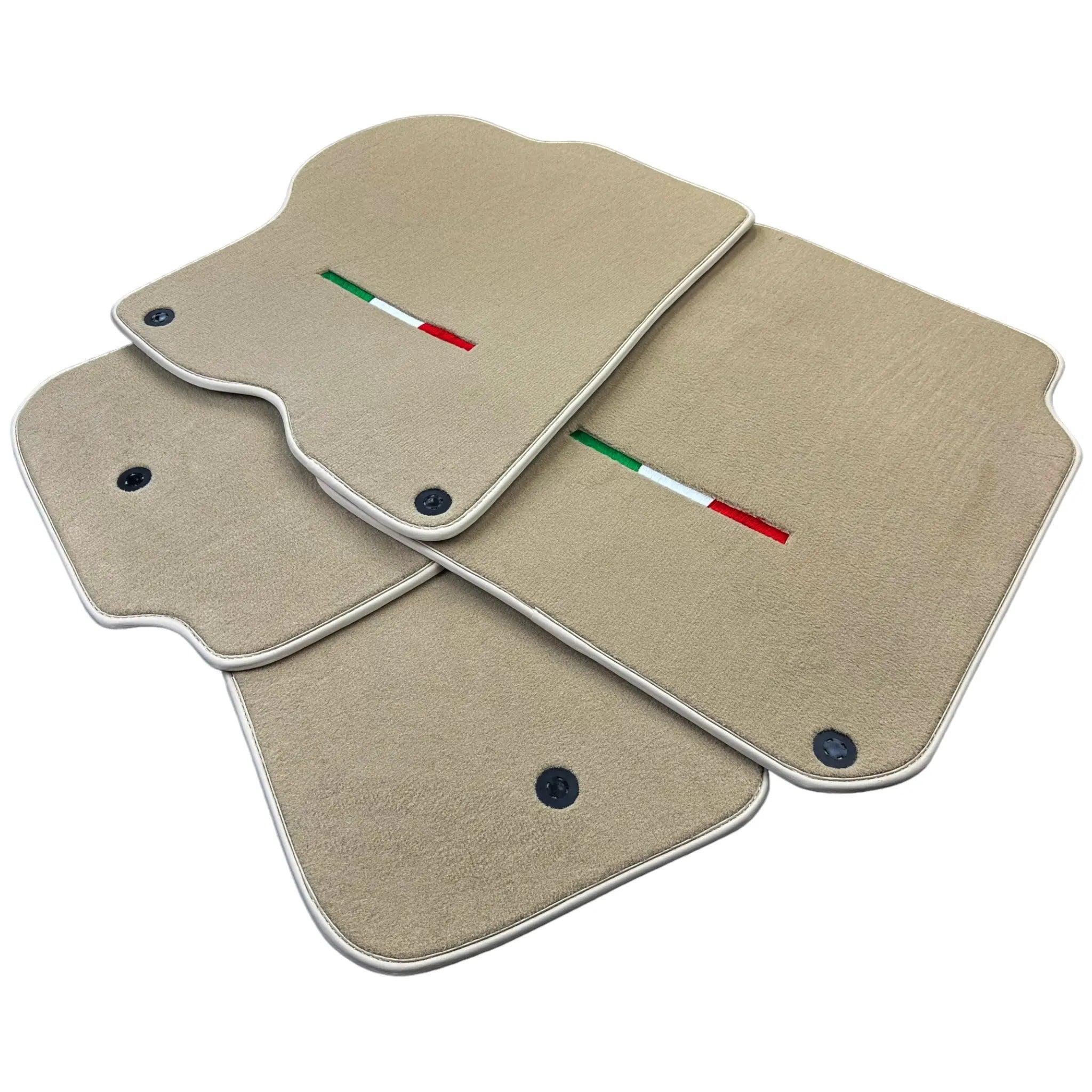 Beige Floor Mats for Ferrari GTC4 Lusso (2016-2023) Italian Edition - AutoWin