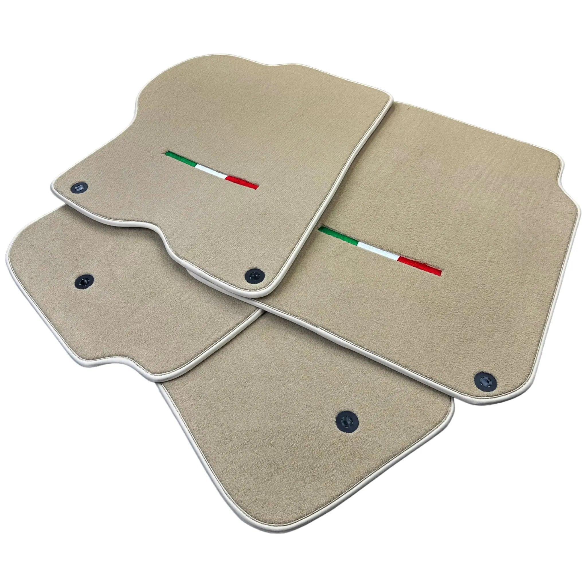 Beige Floor Mats for Ferrari GTC4 Lusso (2016-2023) Italian Edition - AutoWin