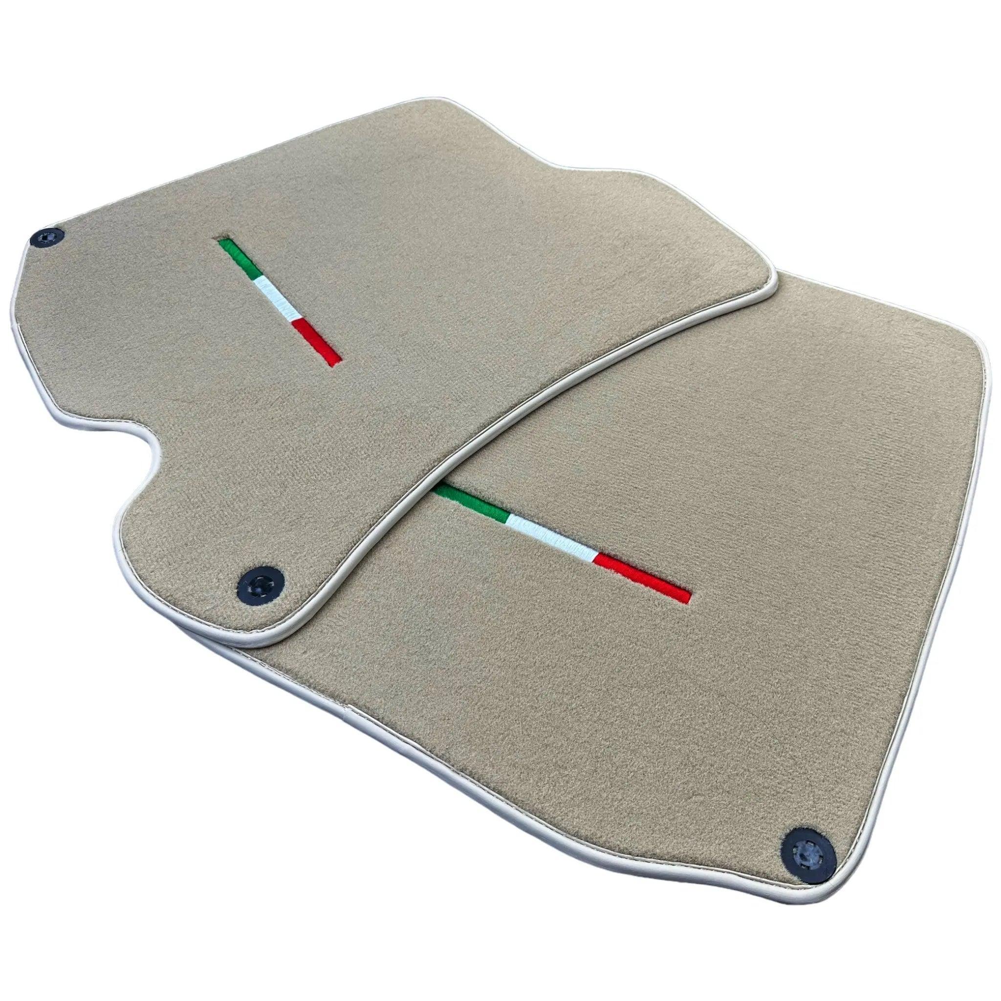 Beige Floor Mats for Ferrari Roma (2021-2024) Italian Edition - AutoWin