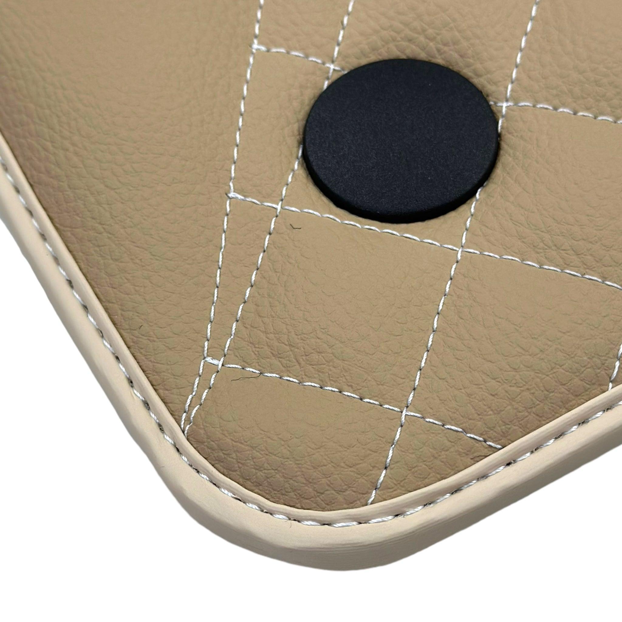 Beige Leather Floor Mats for Mercedes-Benz G Class W461 (1979-2008) ER56 Design - AutoWin