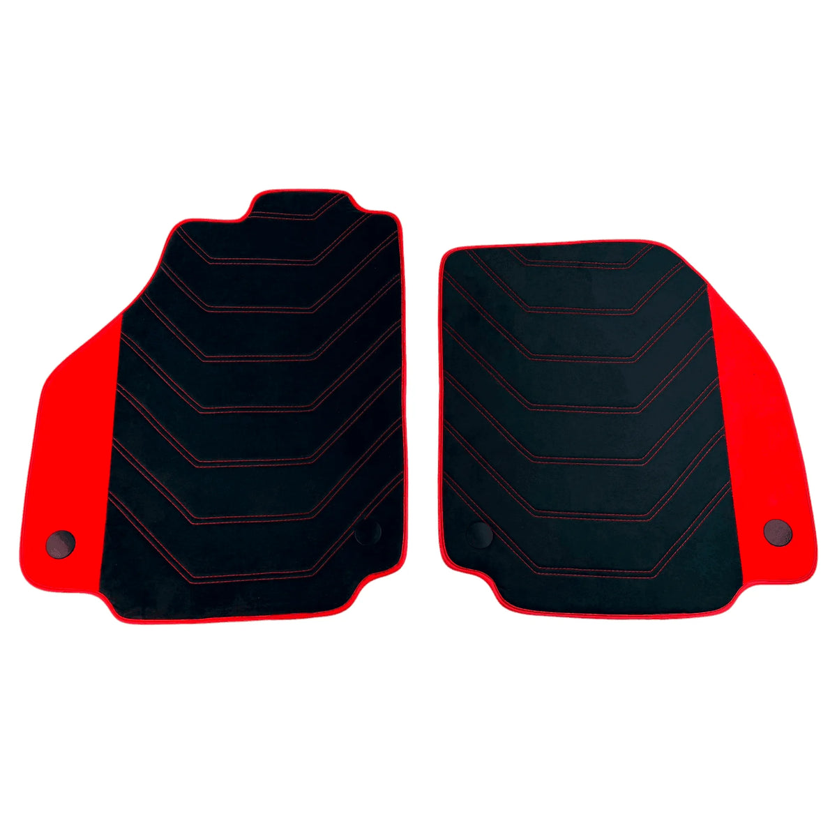 Black Alcantara Floor Mats for Ferrari 458 GT2 (2012-2015) with Red Alcantara Accents
