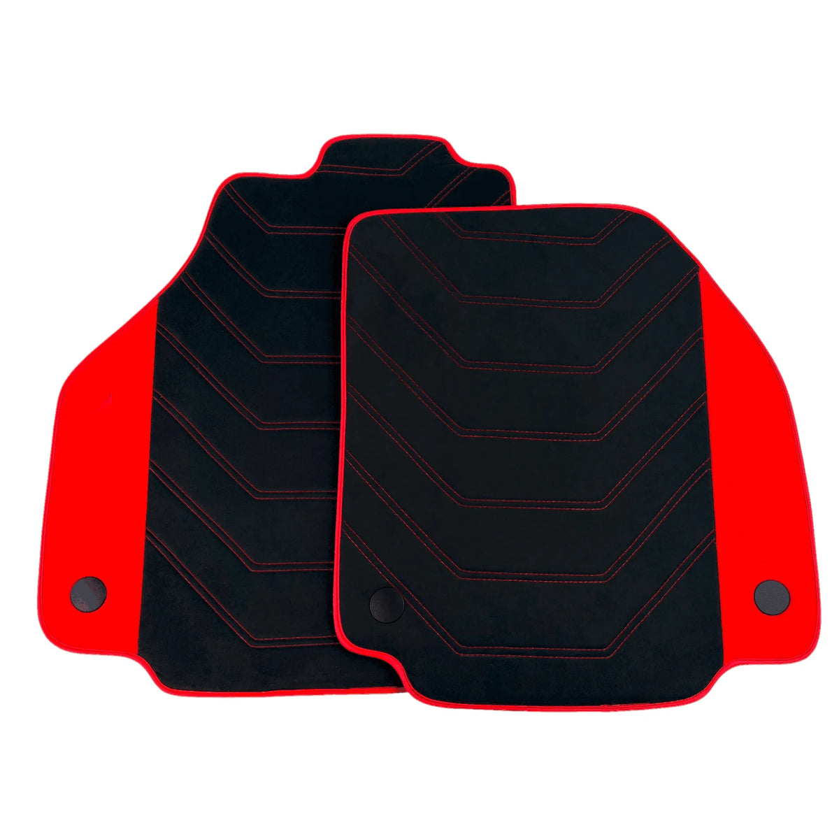 Black Alcantara Floor Mats for Ferrari 458 Italia (2009-2015) with Red Alcantara Accents