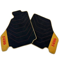 Black Alcantara Floor Mats for Ferrari F430 (2004-2009) - Red Sewing - AutoWin