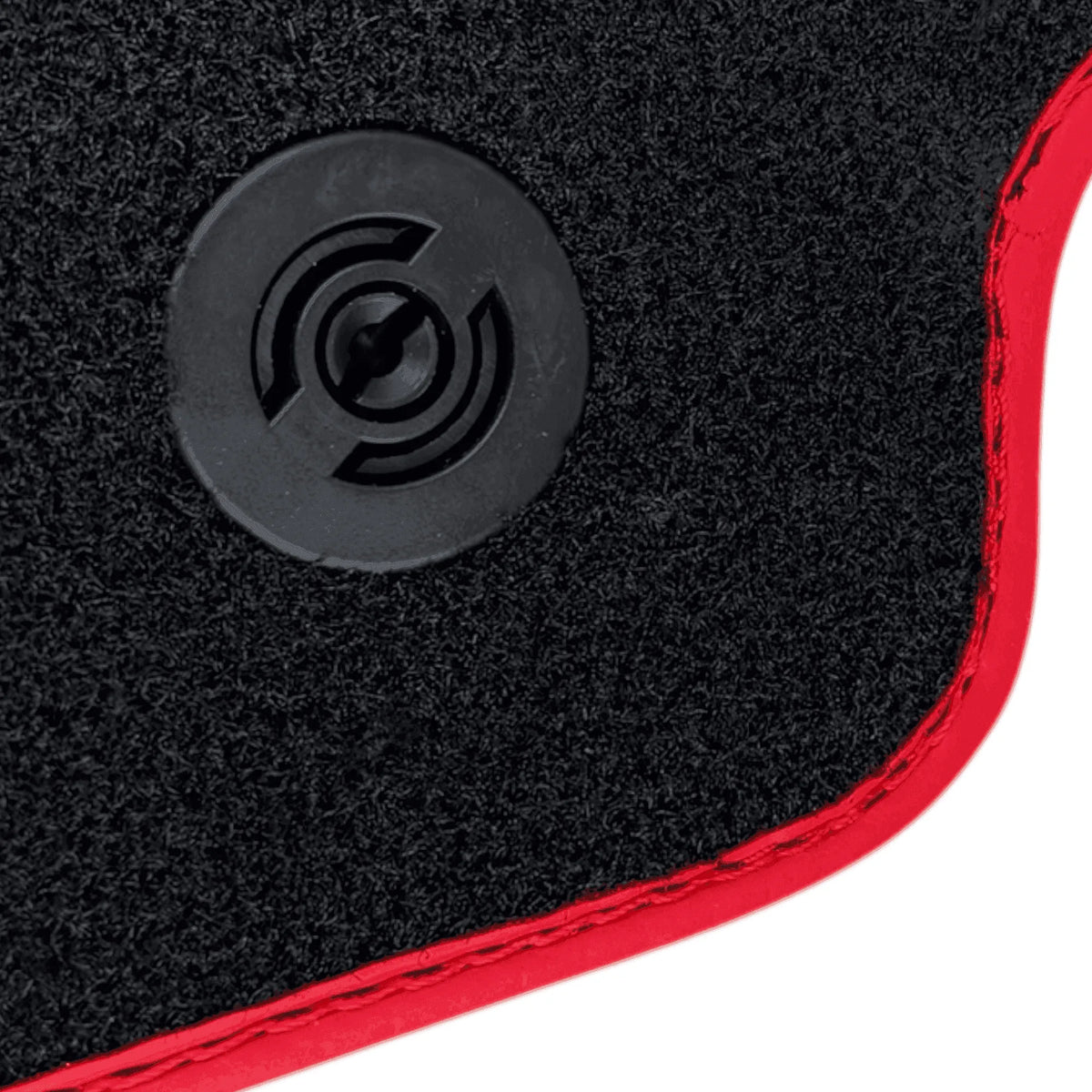 Black Alcantara Floor Mats for Ferrari F8 Tributo (2019-2023) with Red Alcantara Accents
