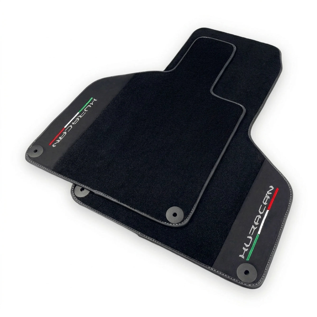 Black Carpet Floor Mats for Lamborghini Huracan with Alcantara Leather - AutoWin
