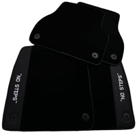 Black Floor Mats for A4 - B9 Avant (2019-2023) | "NO STEPS" Fluorescent Logo - AutoWin