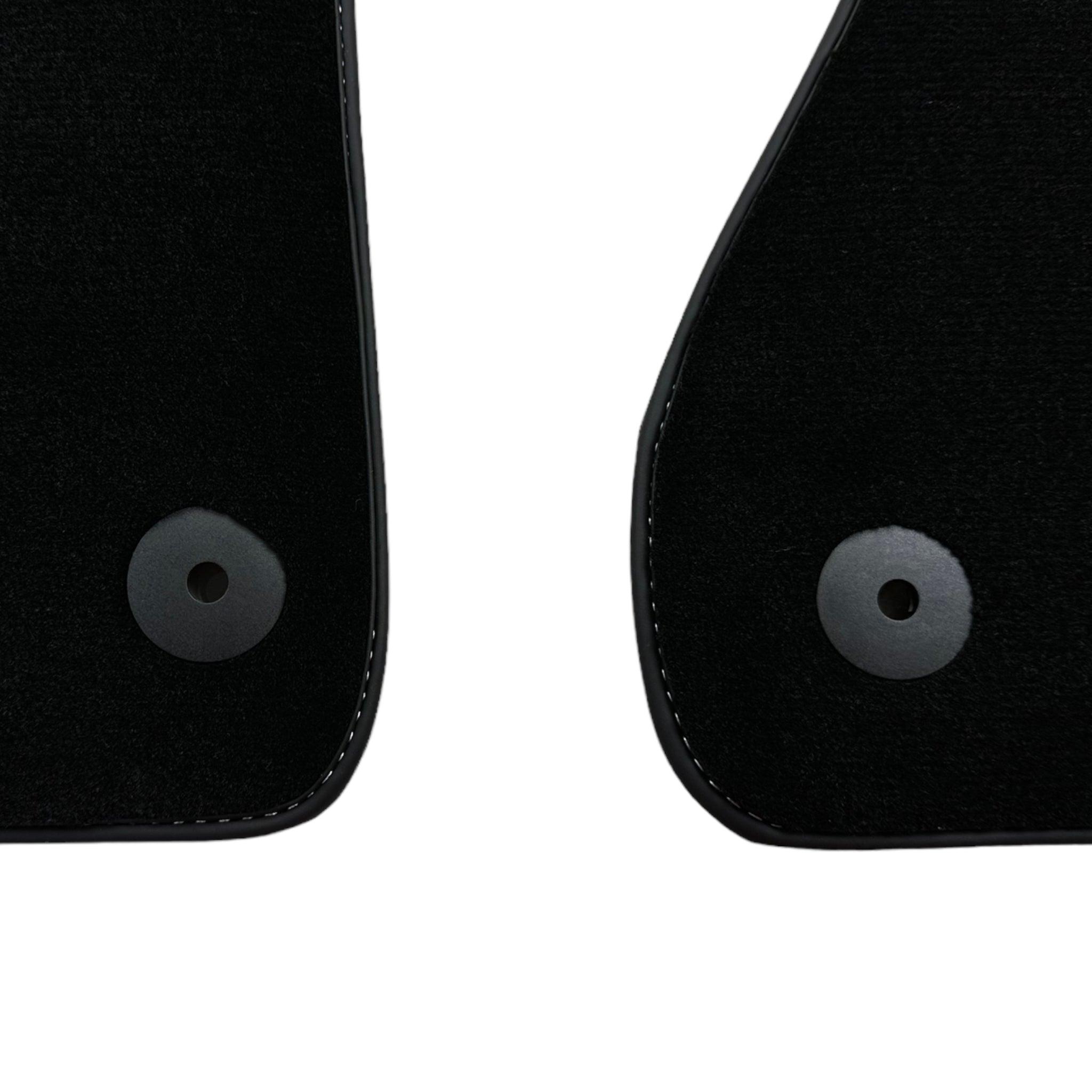 Black Floor Mats for A4 - B9 Avant (2019-2023) | "NO STEPS" Fluorescent Logo - AutoWin