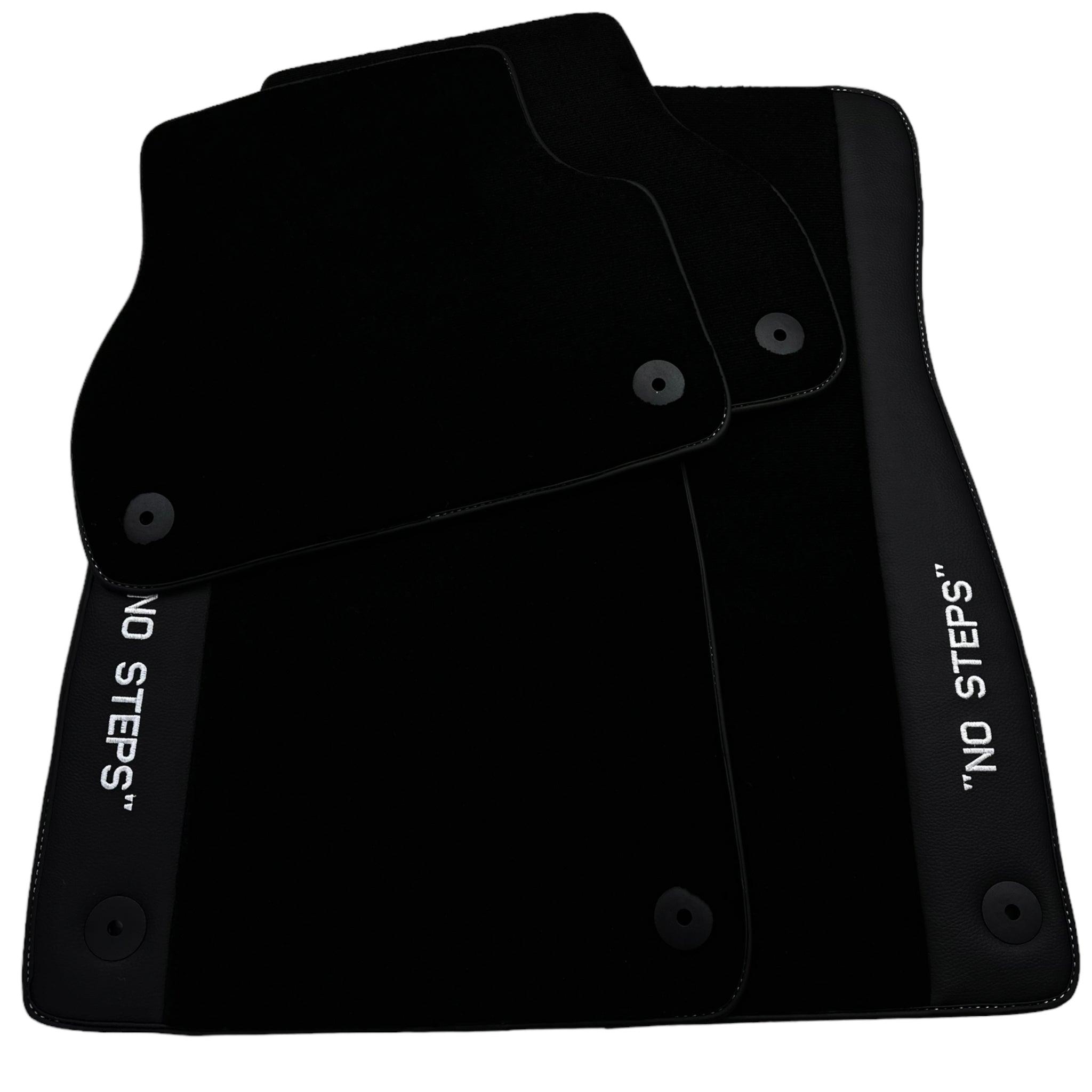 Black Floor Mats for A4 - B9 Avant (2019-2023) | "NO STEPS" Fluorescent Logo - AutoWin