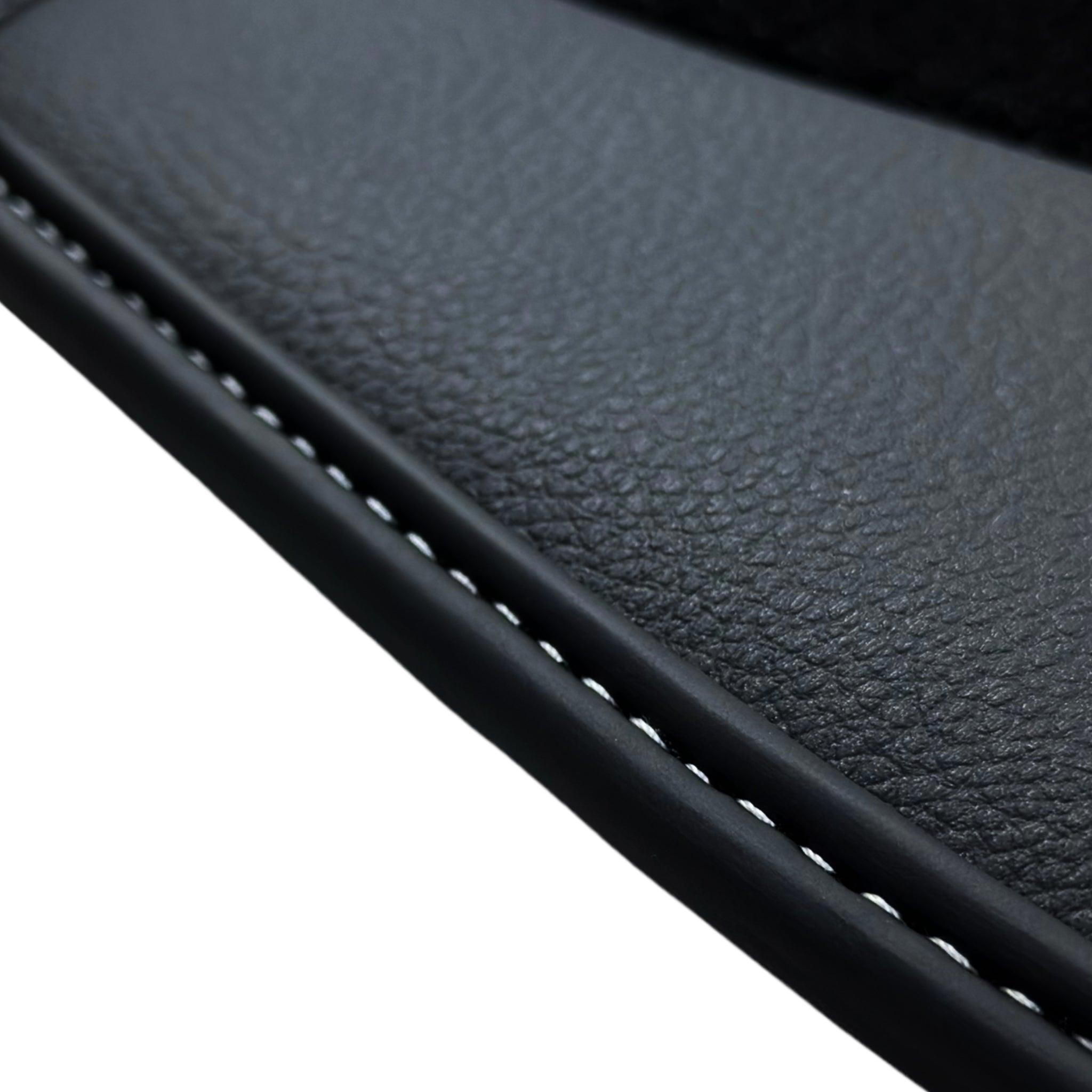 Black Floor Mats for A4 - B9 Avant (2019-2023) | "NO STEPS" Fluorescent Logo - AutoWin