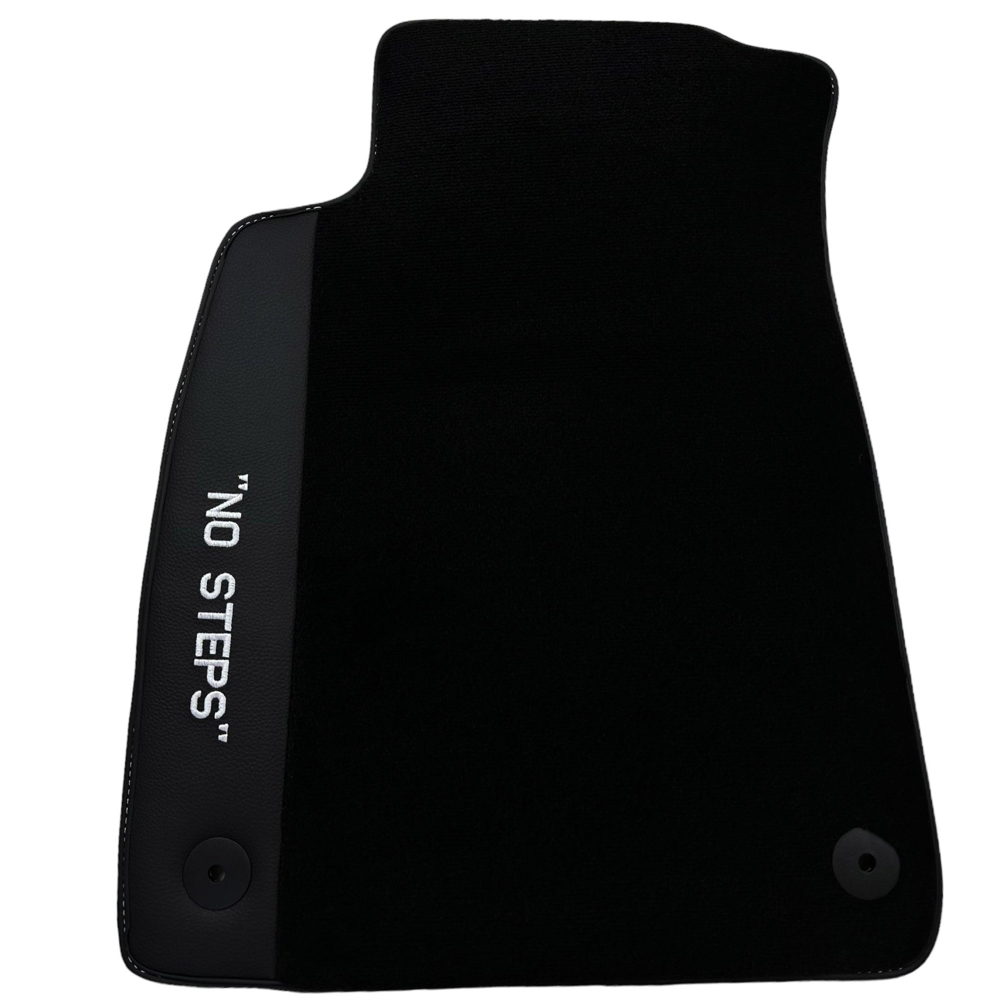 Black Floor Mats for A4 - B9 Avant (2019-2023) | "NO STEPS" Fluorescent Logo - AutoWin