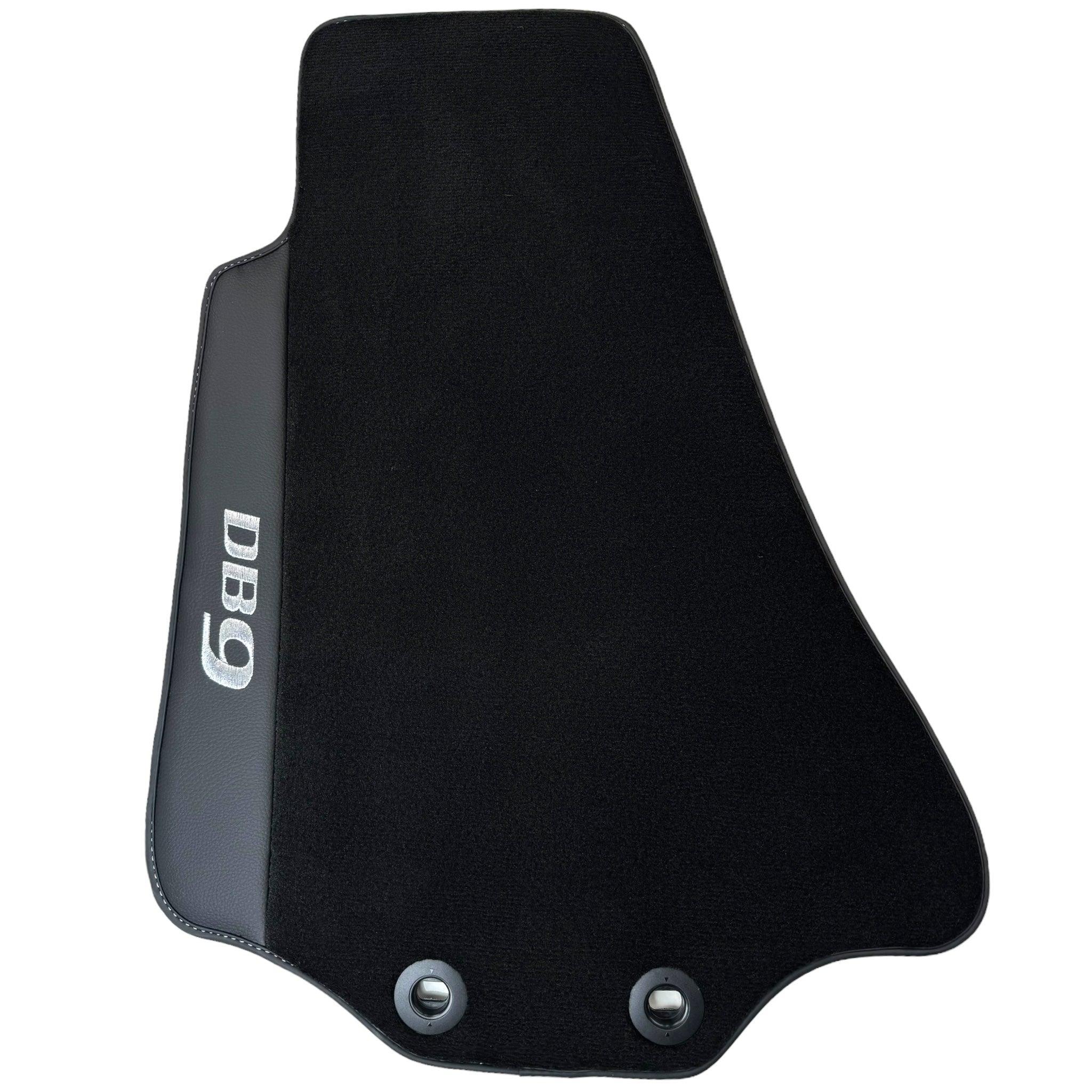 Black Floor Mats for Aston Martin DB9 (2004-2016) with Leather - AutoWin