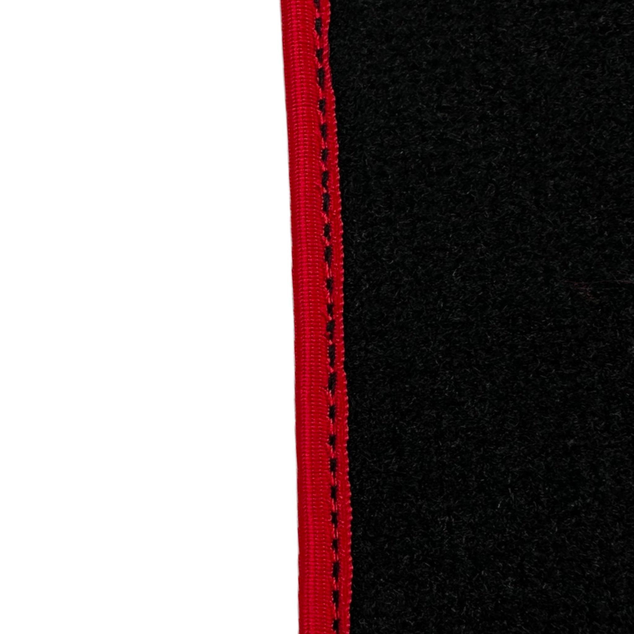 Black Floor Mats For Audi A6 - C8 Sedan (2018-2023) ER56 Design with Red Trim - AutoWin