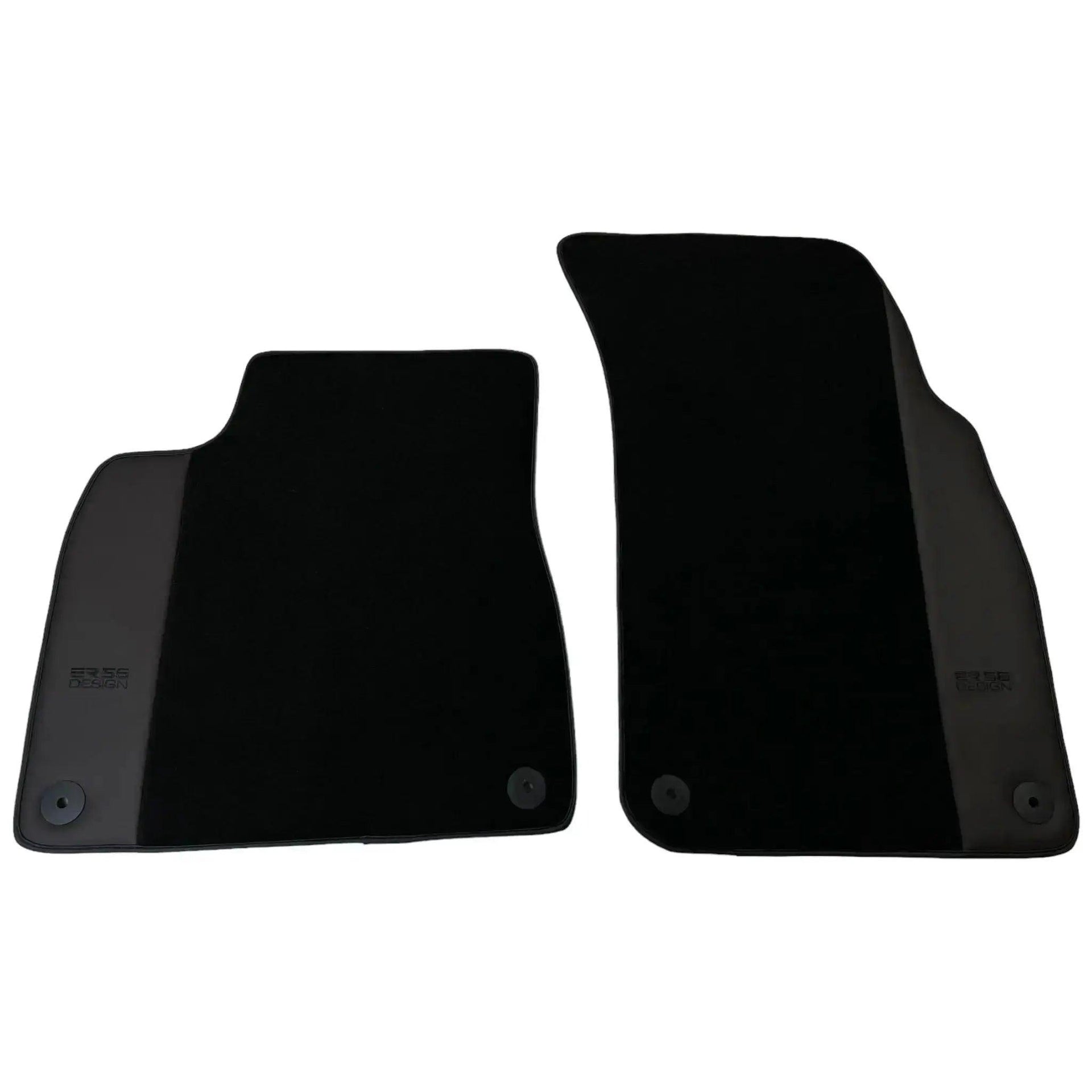 Black Floor Mats for Audi Q8 e-tron Sportback (2023-2025) with Dark Brown Leather | ER56 Design - AutoWin