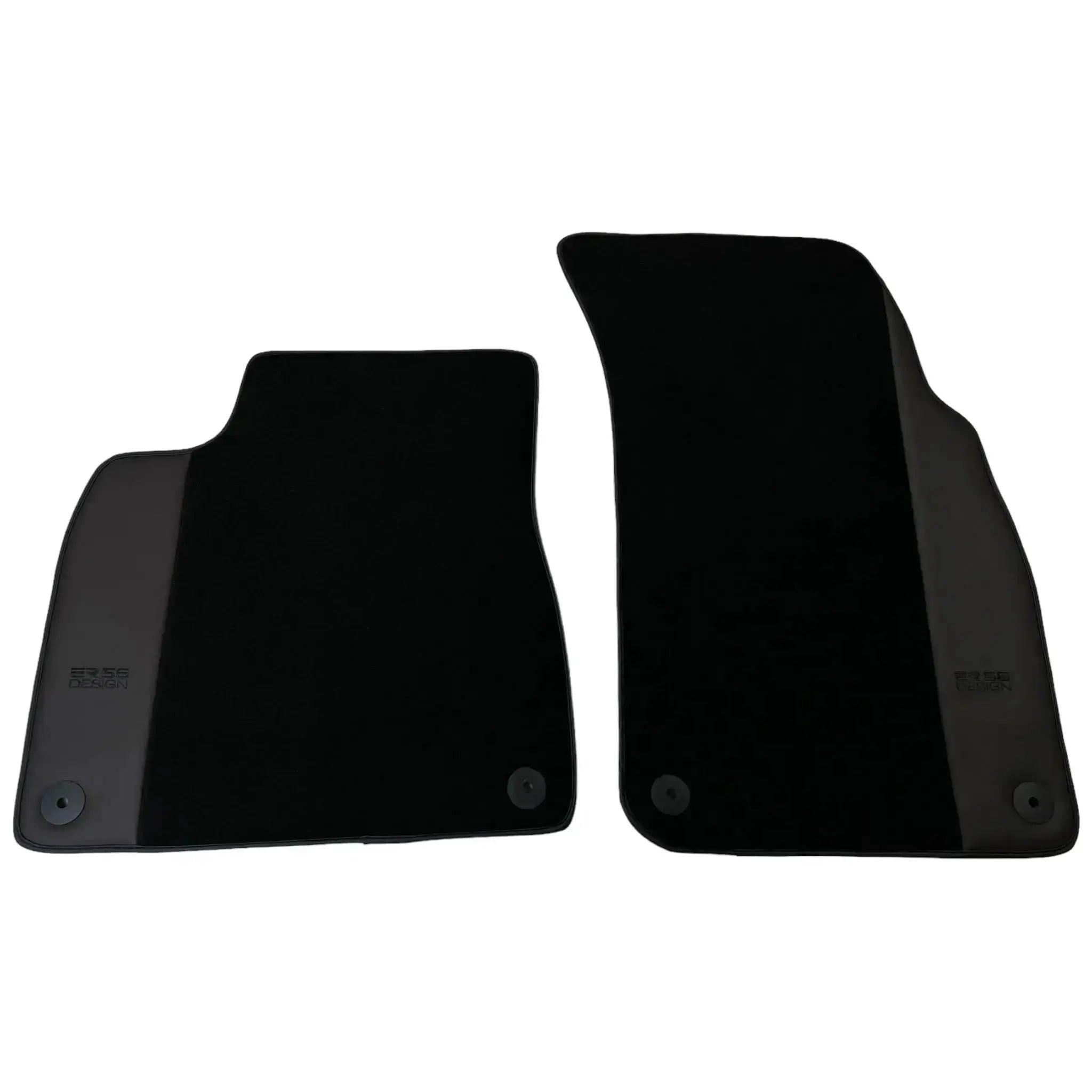 Black Floor Mats for Audi Q8 e-tron Sportback (2023-2025) with Dark Brown Leather | ER56 Design - AutoWin