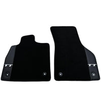 Black Floor Mats for Audi TT MK2 Convertible (2006-2014) with Leather - AutoWin