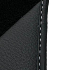 Black Floor Mats for Audi TT MK2 Coupe (2006-2014) with Leather - AutoWin