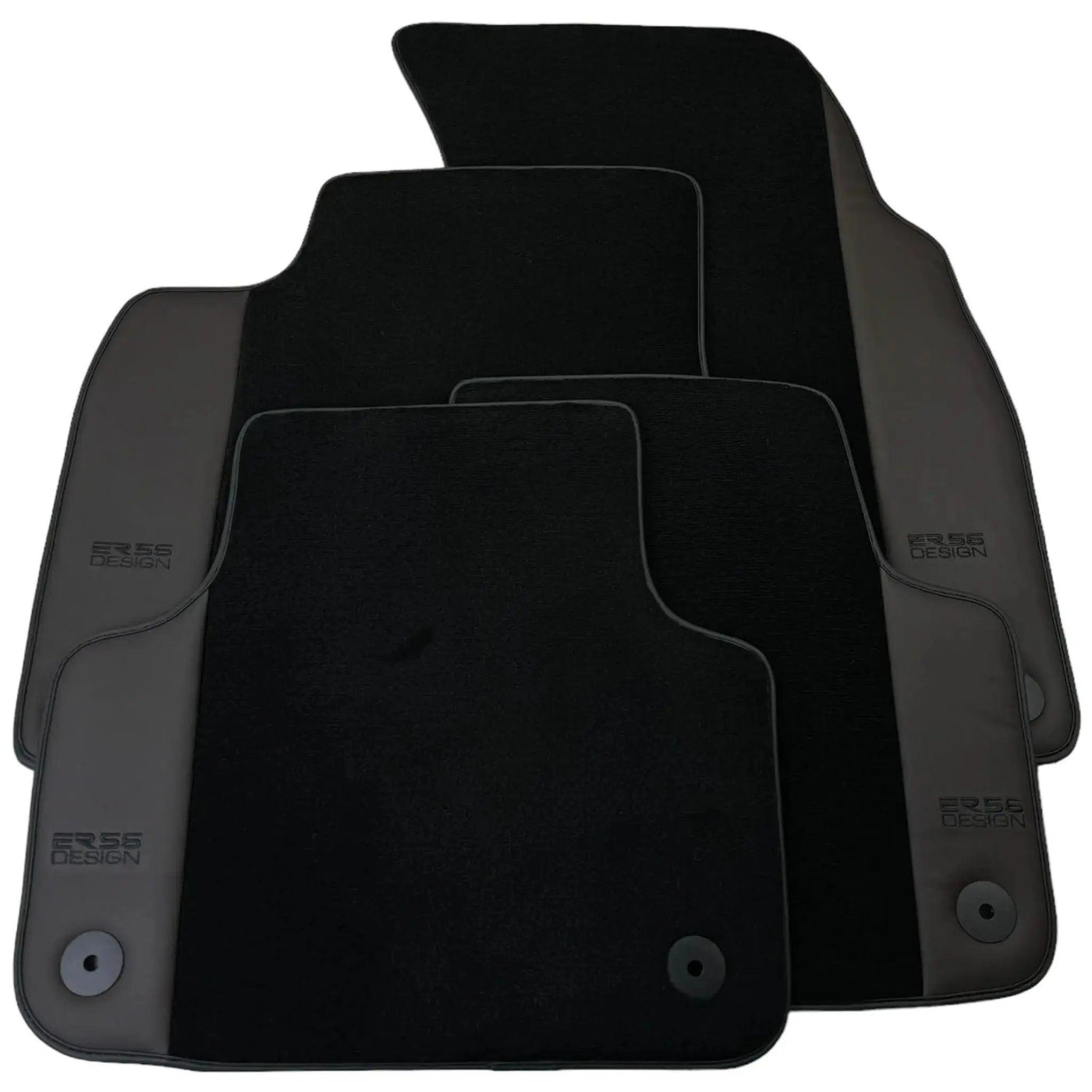 Black Floor Mats for Bentley Bentayga (2015-2023) with Dark Brown Leather | ER56 Design - AutoWin