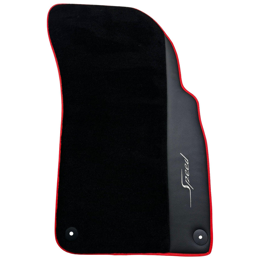 Black Floor Mats for Bentley Bentayga (2015-2027) with Leather | Red Trim - AutoWin