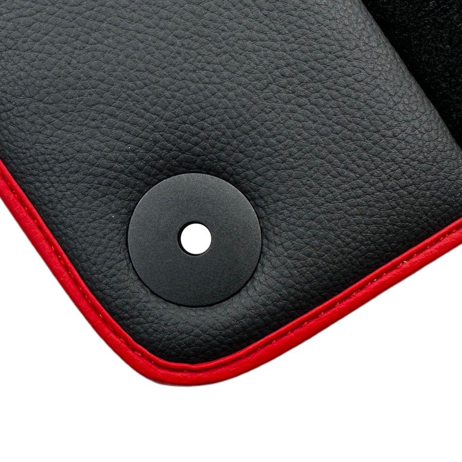 Black Floor Mats for Bentley Bentayga (2015-2027) with Leather | Red Trim - AutoWin