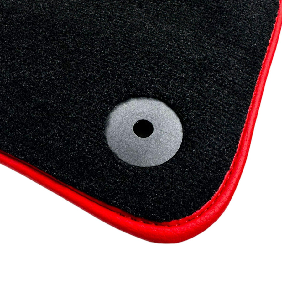 Black Floor Mats for Bentley Bentayga (2015-2027) with Leather | Red Trim - AutoWin