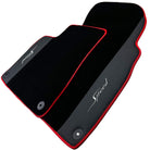 Black Floor Mats for Bentley Bentayga (2015-2023) with Leather | Red Trim - AutoWin