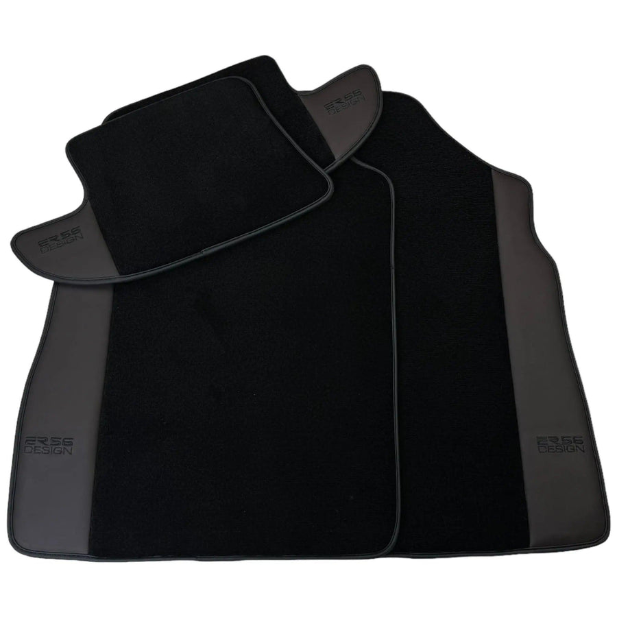 Black Floor Mats for Bentley Continental GT (2003–2011) with Dark Brown Leather | ER56 Design - AutoWin