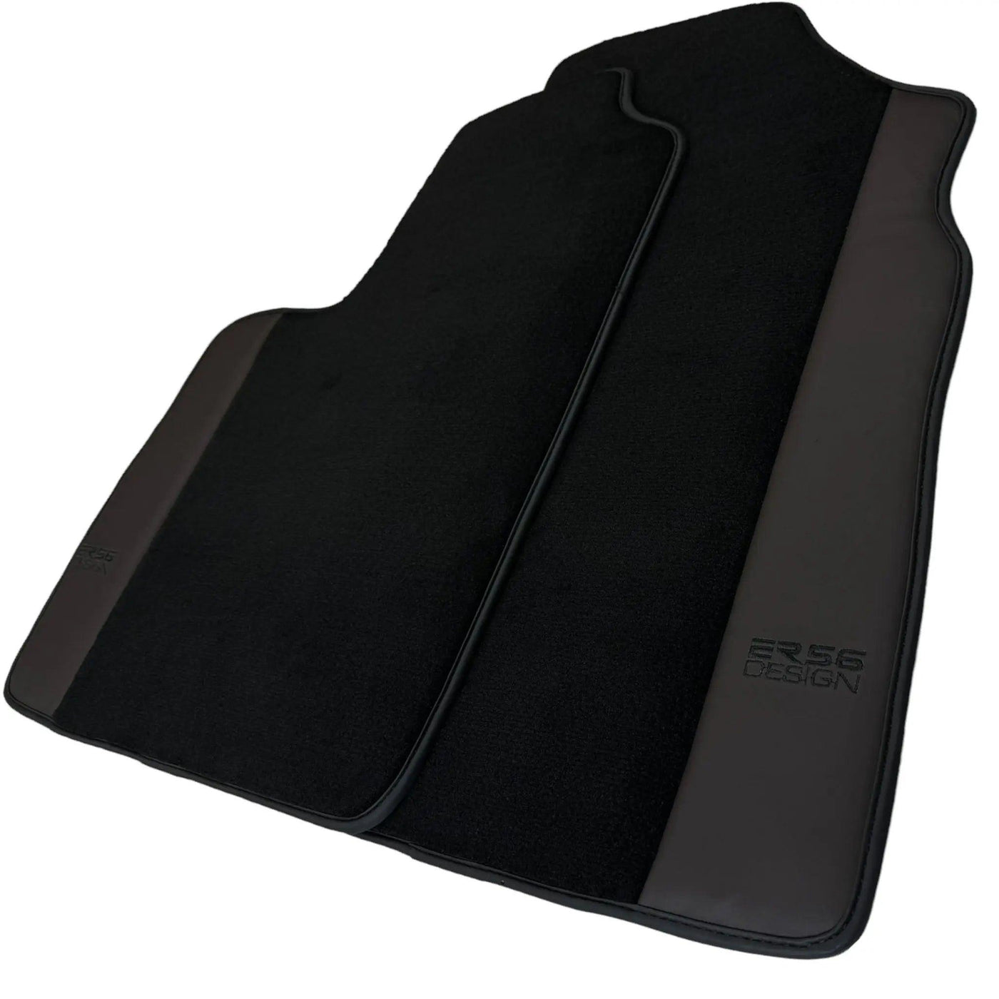 Black Floor Mats for Bentley Continental GT (2003–2011) with Dark Brown Leather | ER56 Design - AutoWin