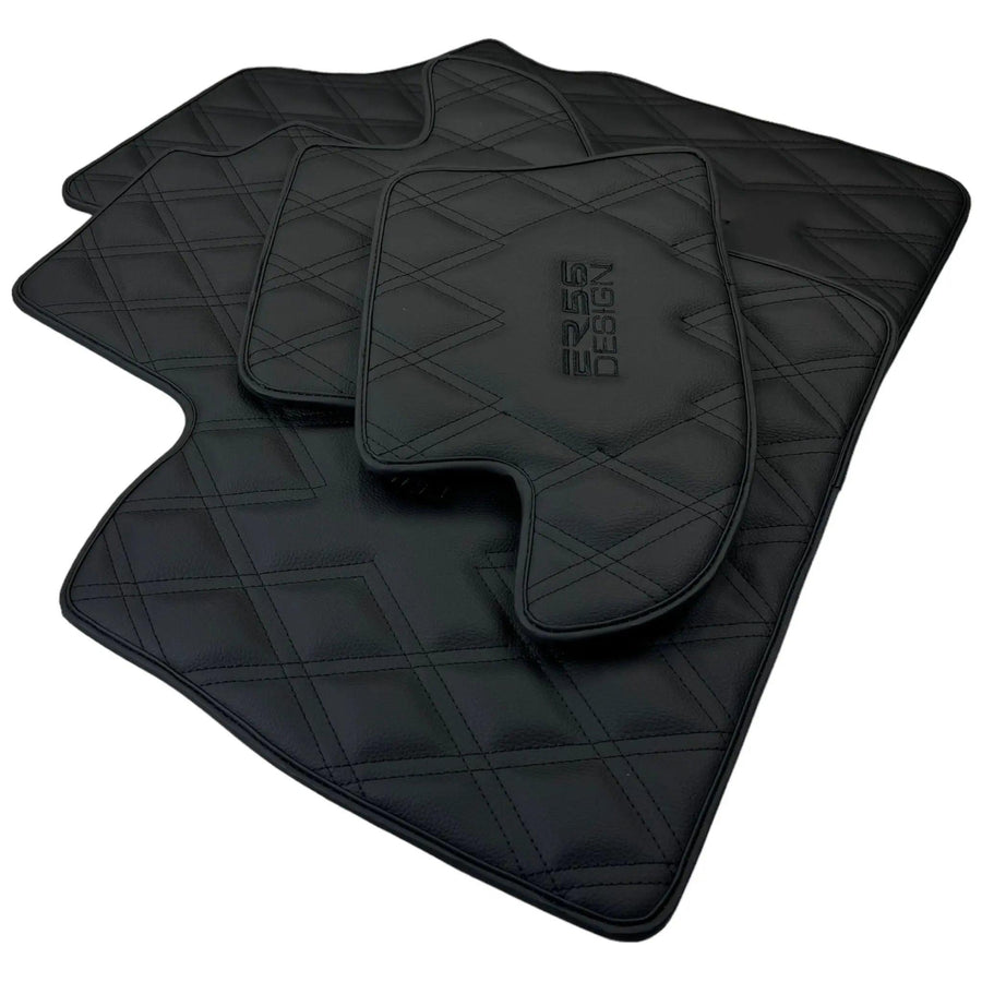 Black Floor Mats for Bentley Continental GT (2003–2011) with Leather | ER56 Design - AutoWin