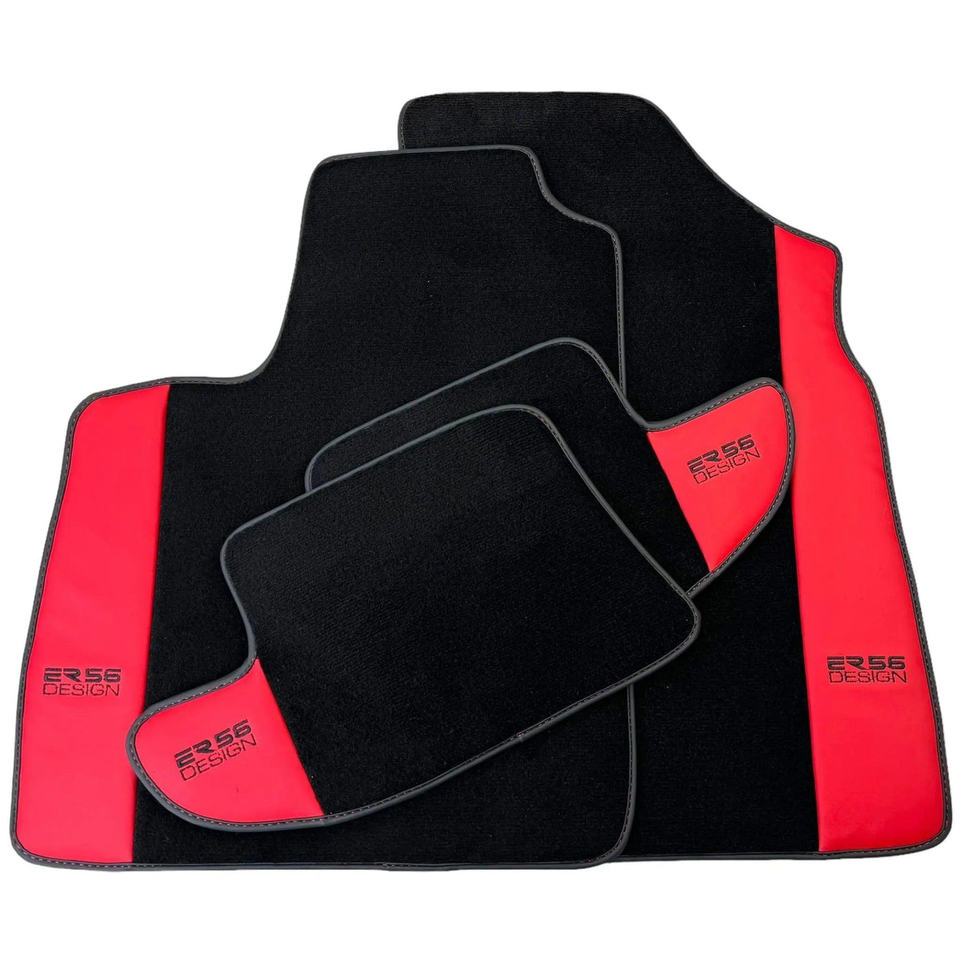Black Floor Mats for Bentley Continental GT (2011–2018) with Red Leather | ER56 Design - AutoWin