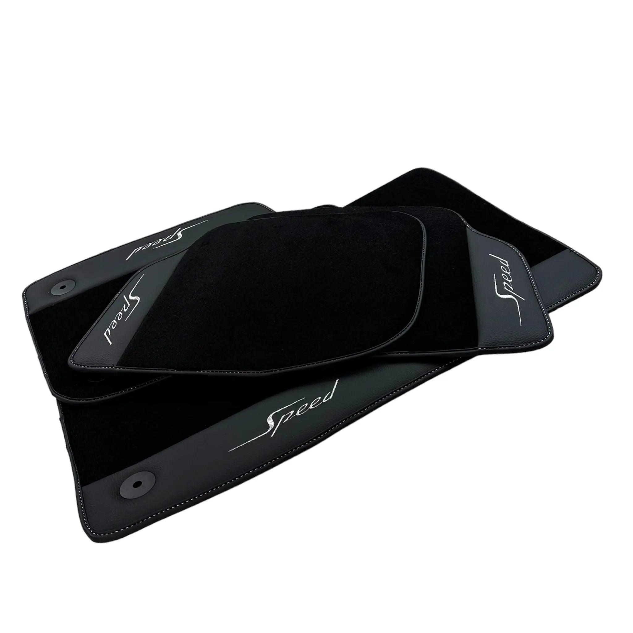 Black Floor Mats For Bentley Continental GT (2018–2023) Speed with Leather - AutoWin