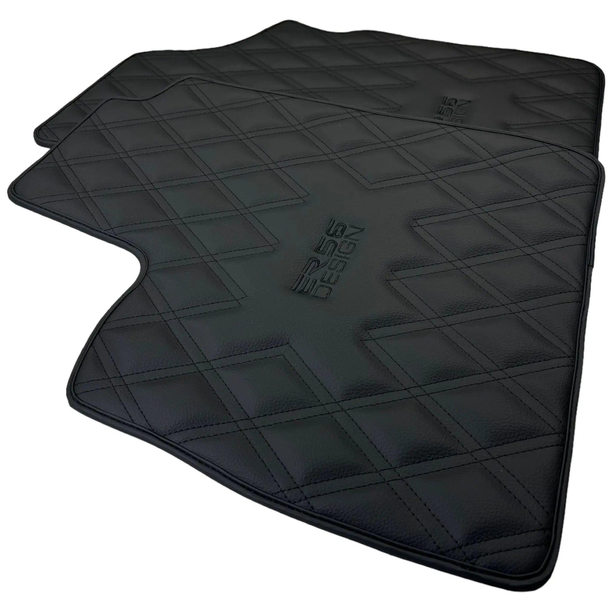 Black Floor Mats for Bentley Continental GT (2018–2023) with Leather | ER56 Design - AutoWin