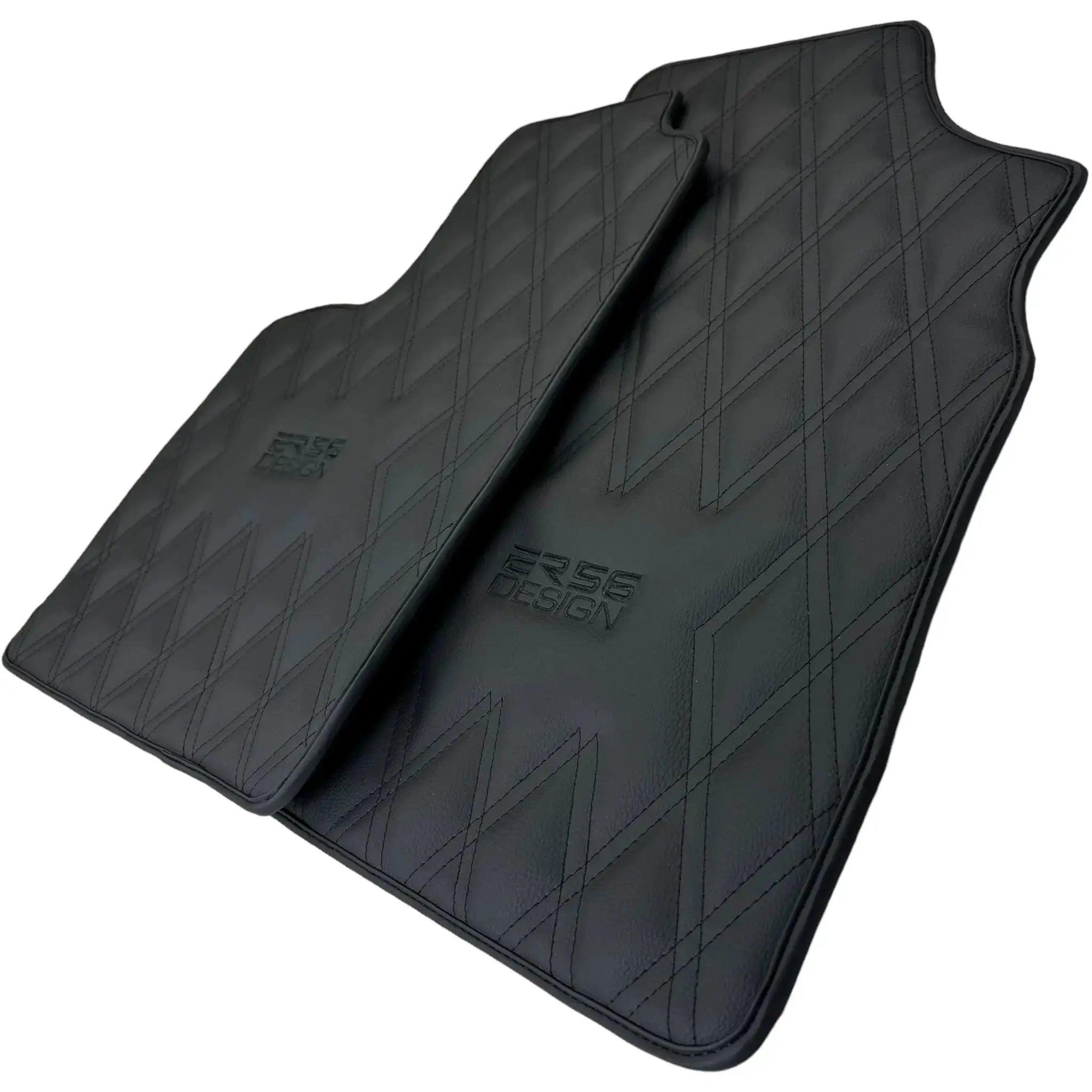 Black Floor Mats for Bentley Continental GT (2018–2023) with Leather | ER56 Design - AutoWin